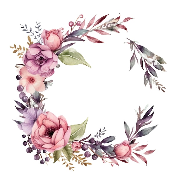 A floral wreath with the letter c in the middle.