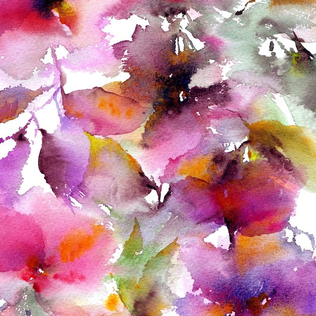 Florale achtergrond Aquarel abstracte bloemen schilderij Foral boeket Bloemen kunst aan de muur