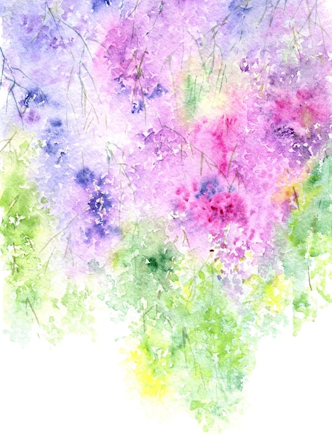 Florale achtergrond Aquarel blauweregen Verjaardag kaartsjabloon Bruiloft uitnodiging ontwerp Floral frame