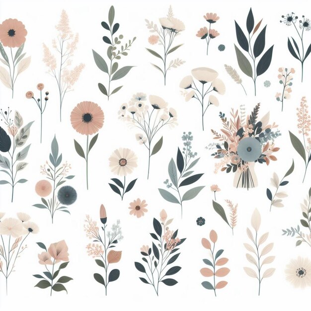 Florals and Botanicals Natureinspired designs with soft tones and pastel colors