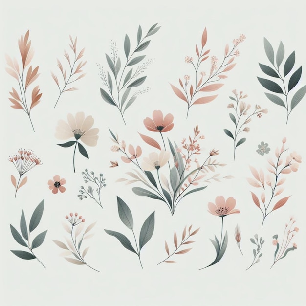 Florals and Botanicals Natureinspired designs with soft tones and pastel colors