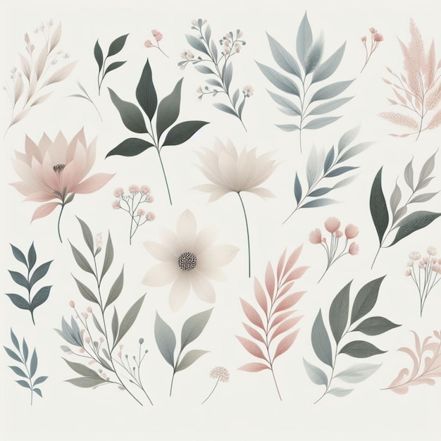 Florals and Botanicals Natureinspired designs with soft tones and pastel colors