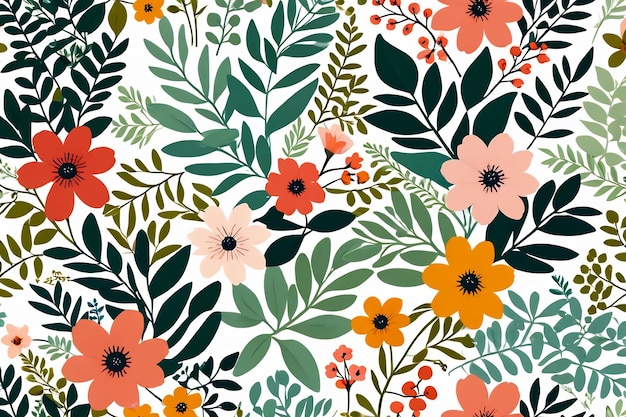 florals and botanicals pattern background