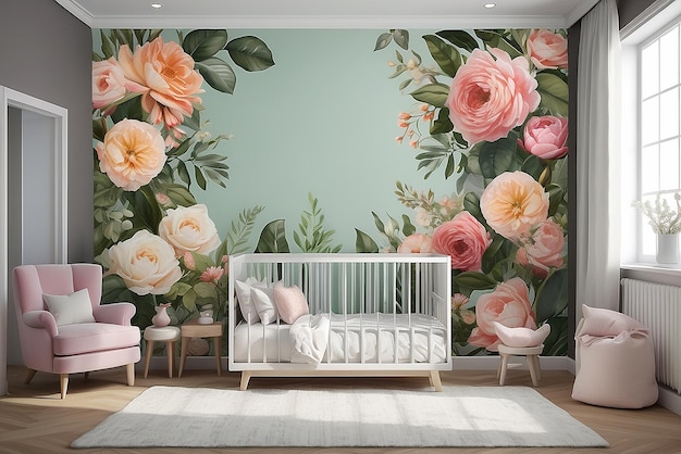 Floralthemed Nursery Decor