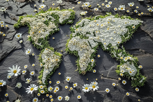 Foto sfondio della giornata della terra di floran in verde e bianco