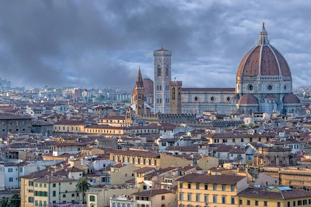 Florence Dome and tower Aerial View Cityscape