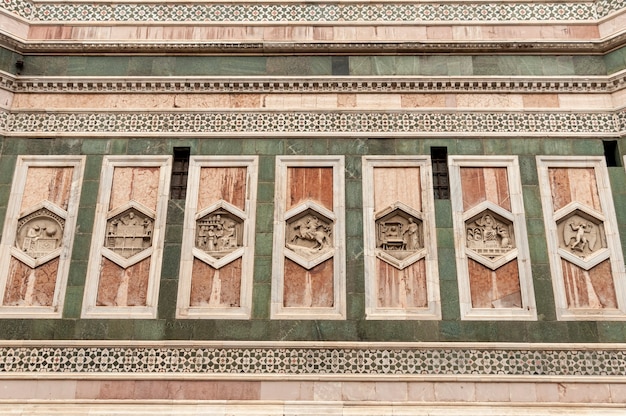 Florence Italy Basilica Santa Maria del Fiore Details of the facade