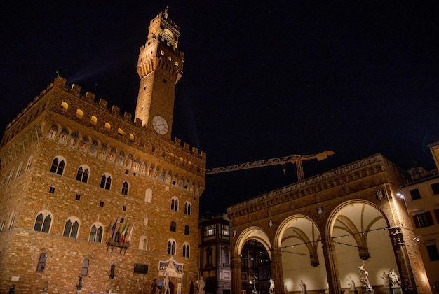 Florence Italy February 22 2020 Piazza della Signoria is the central square of Florence seat of civil power and heart of the social life of the city