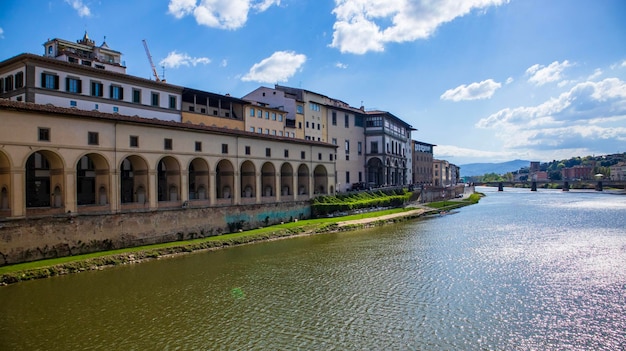 Florence italy view of the city Arno river