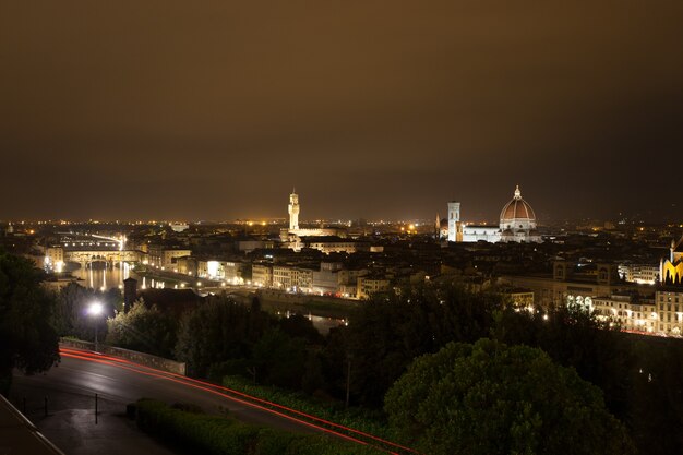 Florence nachtzicht, Italiaans panorama