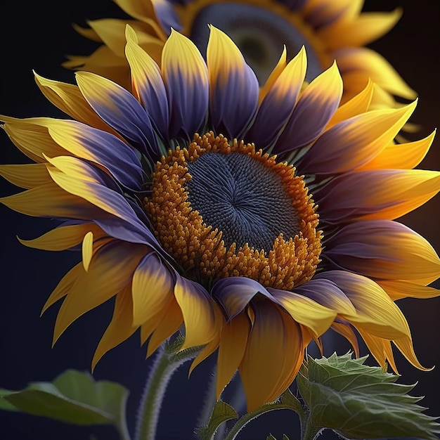 Flores pintadas girasoles sun flower Created by Midjourney