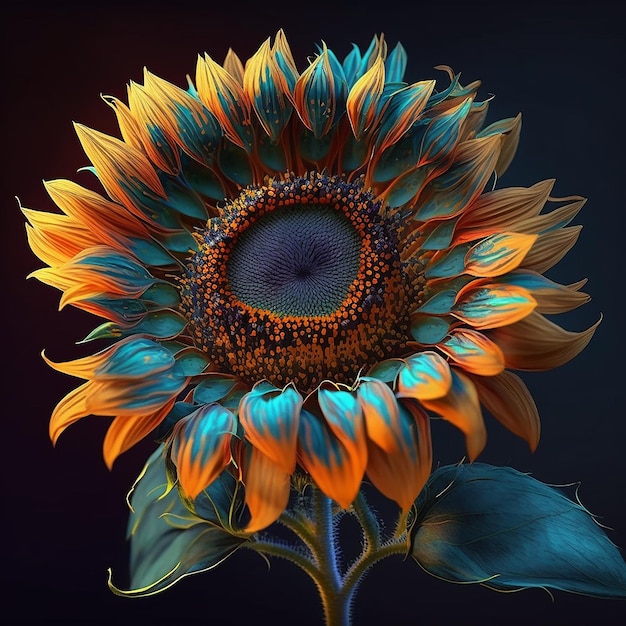 Photo flores pintadas girasoles sun flower created by midjourney