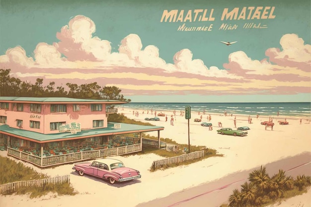 Florida beach illustration