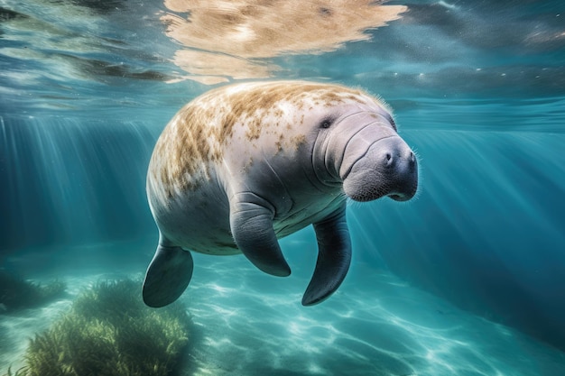 Florida manatee in clear water