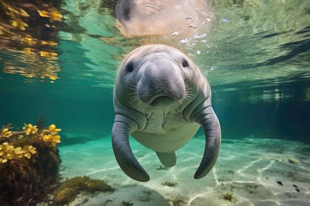 Florida manatee in clear water