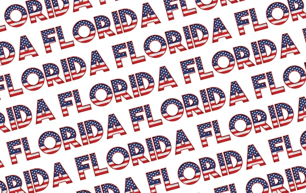 Florida usa state stars and stripes background d rendering