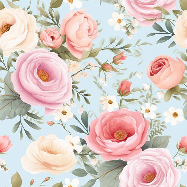 florist in pastel colors patter tile