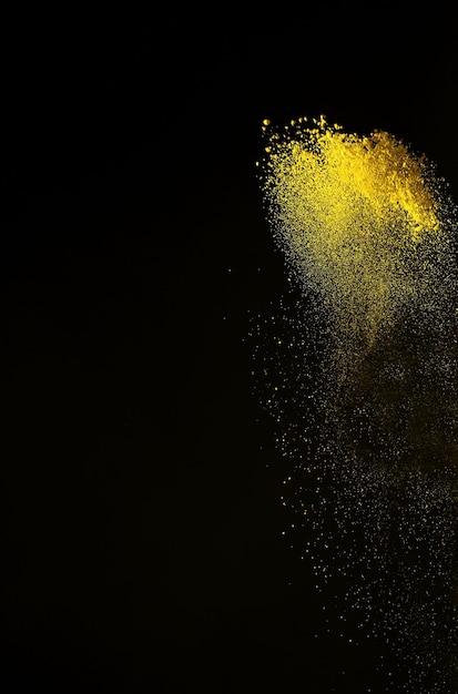 Flour on dark yellow background