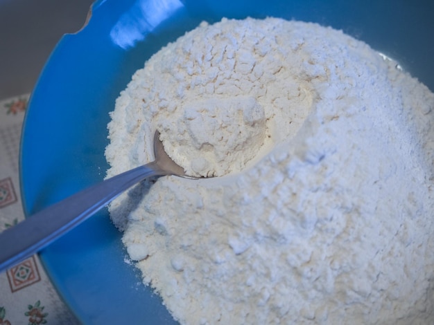 Flour dish and spoon