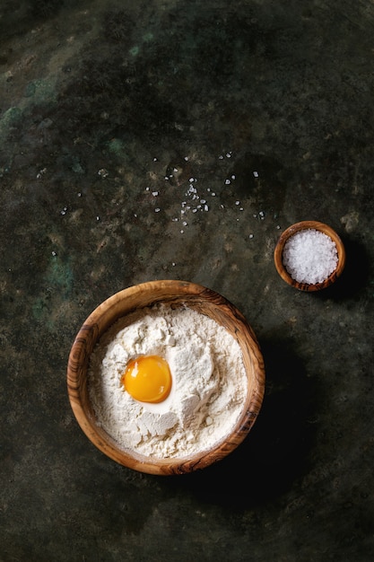 Flour and egg yolk