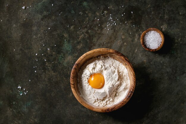 Flour and egg yolk