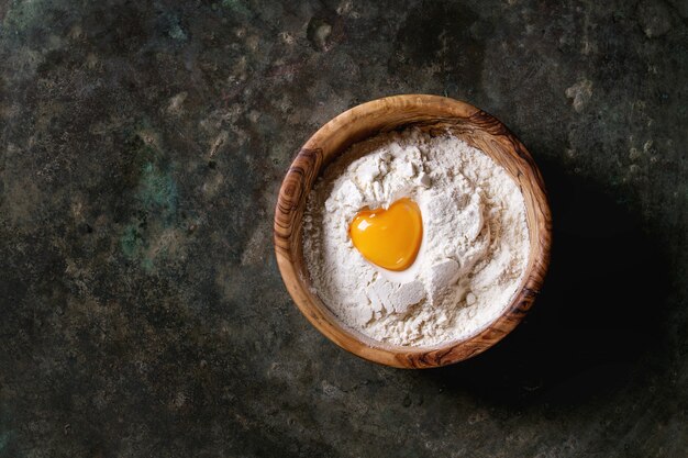 flour and egg yolk