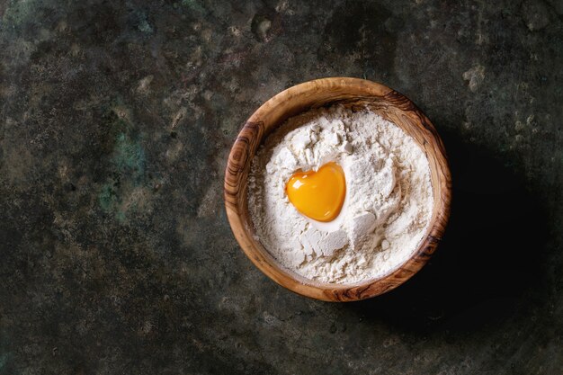 Flour and egg yolk