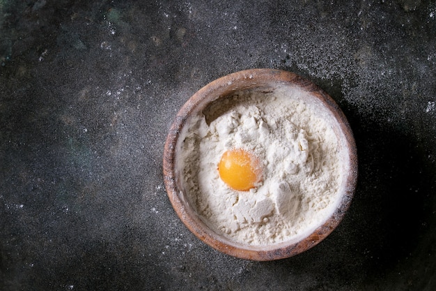 Flour and egg yolk