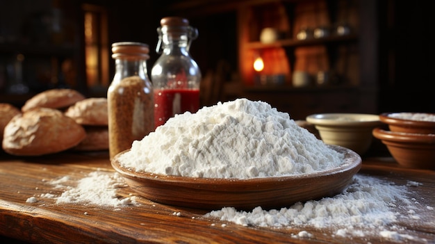 Flour on the table