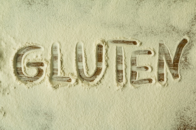 Flour with writted word GLUTEN 