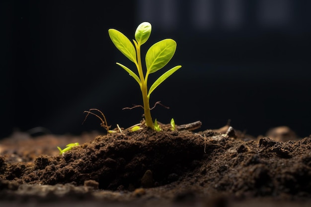 繁栄する地上の植物が育つ アイを生成する