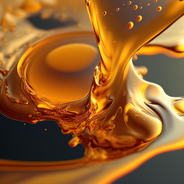 flow of golden liquid