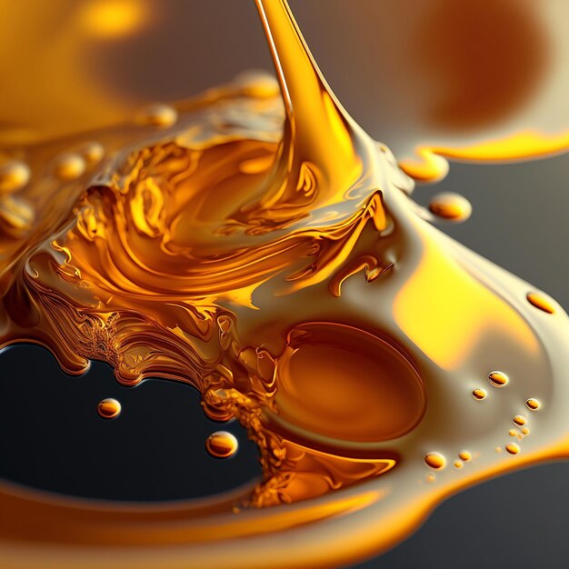 flow of golden liquid