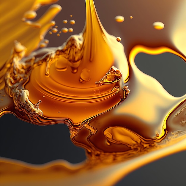 flow of golden liquid