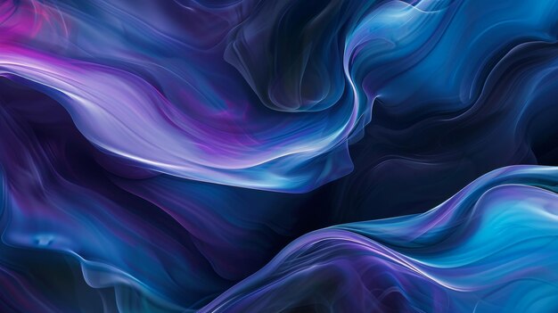 Flow liquid lines design element 3D render holographic iridescent neon curved wave in motion