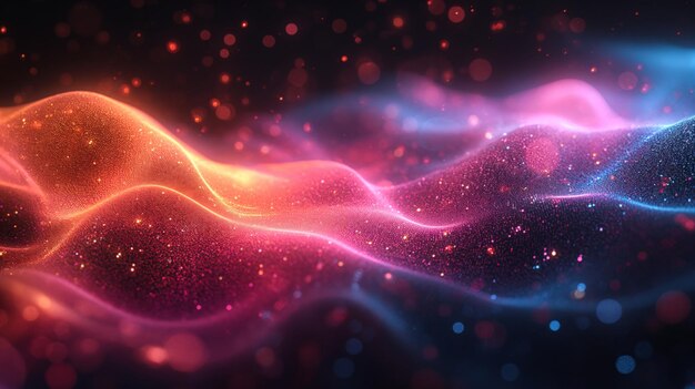 Flow liquid lines design element 3D render holographic iridescent neon curved wave in motion