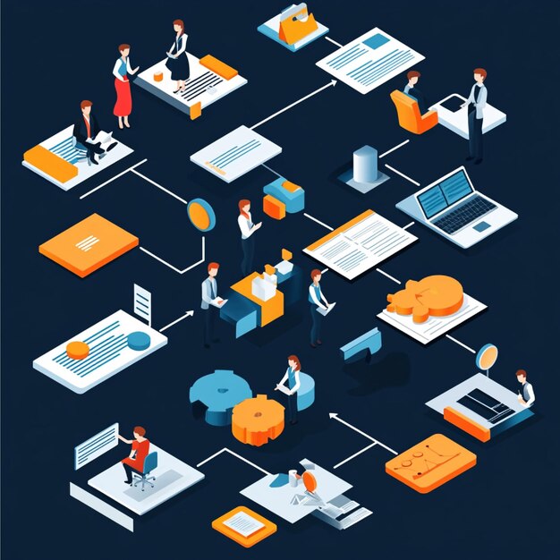 Flowchart illustrating a stepbystep business process | Premium AI ...