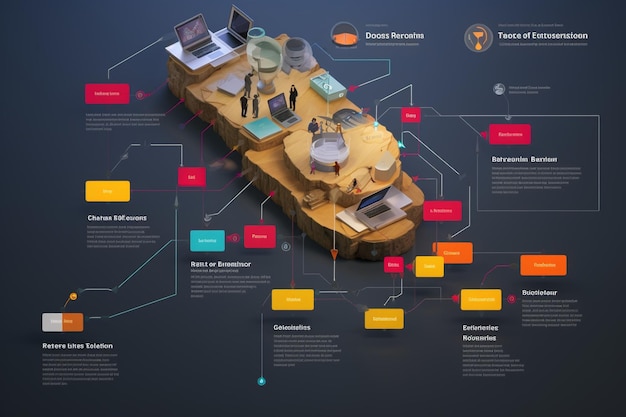 Photo a flowchart illustrating the steps in a content generative ai