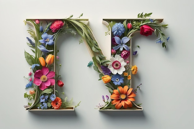 Photo flower alphabet typography
