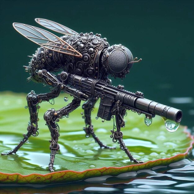 写真 花と動物の水滴