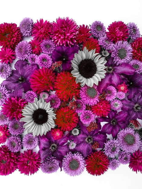 Flower arrangement of sunflowers and asters