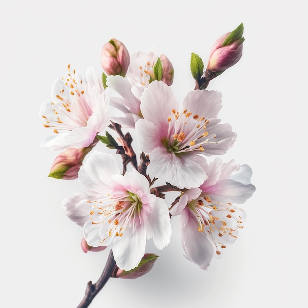 A flower arrangement with pink and white flowers on a white background.