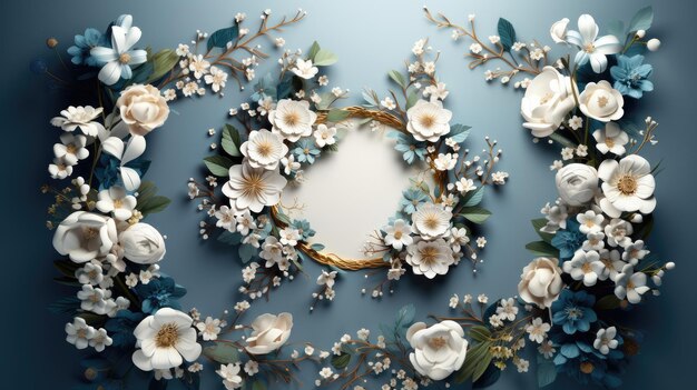 Flower arrangements wedding template design AI generated Image