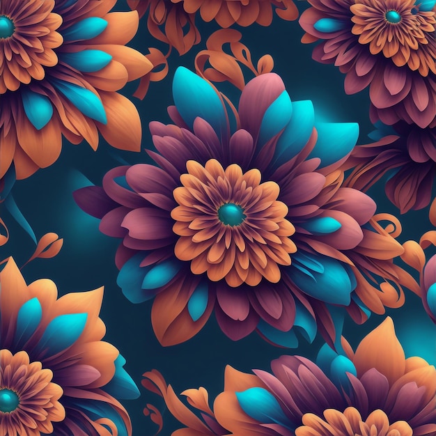 花の背景3dスタイルのカラフルな花のイメージ