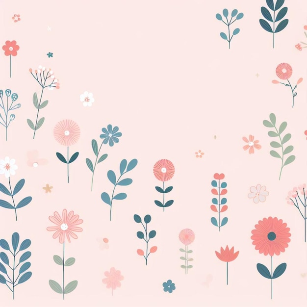 Flower background desktop wallpaper cute vector