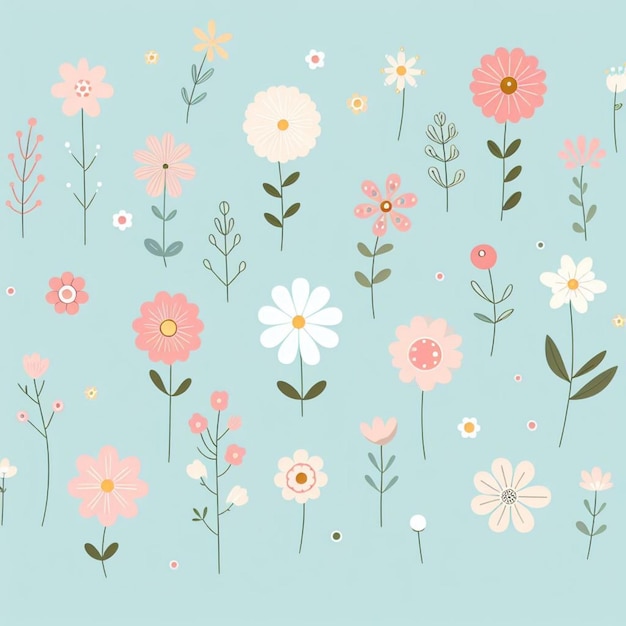 Flower background desktop wallpaper cute vector