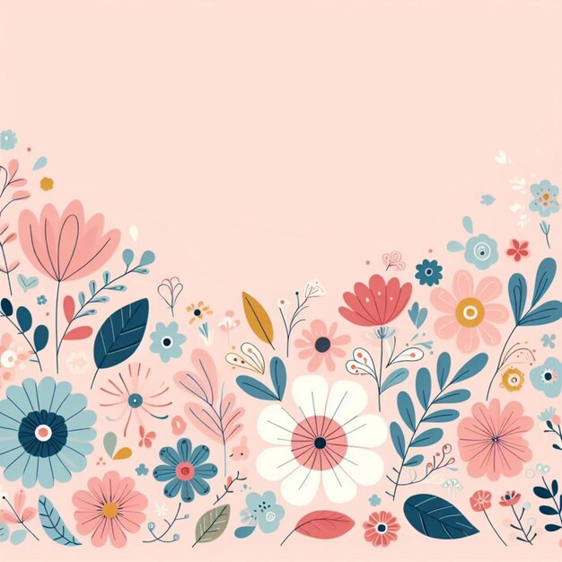 Flower background desktop wallpaper cute vector