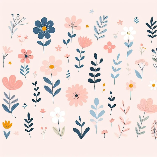 Flower background desktop wallpaper cute vector