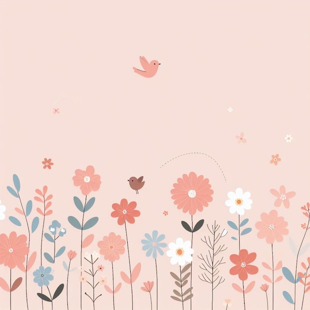 Flower background desktop wallpaper cute vector