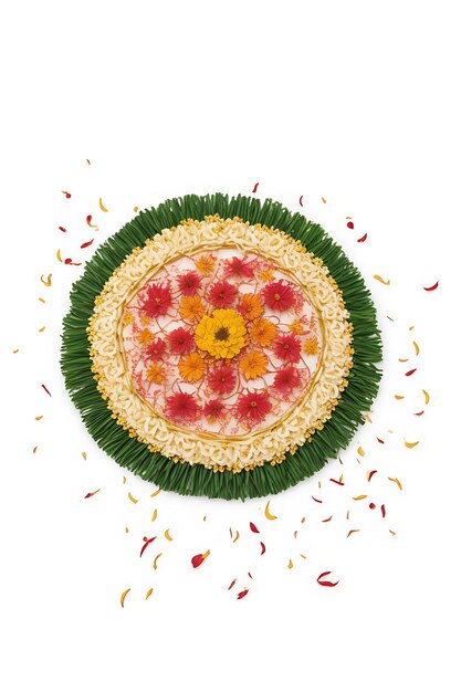 Foto lo sfondo floreale per il festival di diwali o pongal